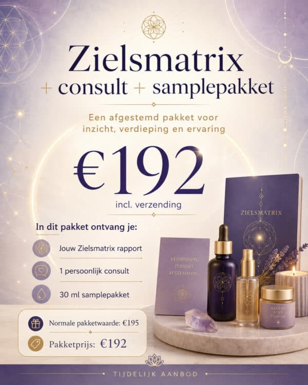 Zielsmatrix in bewegingrapport inclusief consult en 30ml sampleset